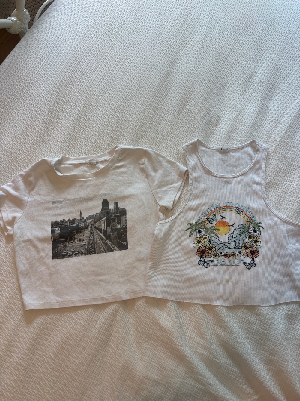 Garage Girl’s White Graphic Tank Top and White Graphic T-shirt